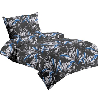 Jahu Povlečení mikroflanel Blanche černé 140x200, 70x90 cm