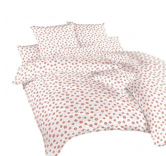 Dadka Povlečení krep Anežka lososová na bílém 140x200, 70x90 cm