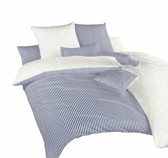 Dadka Povlečení bavlna Květinky modré/Proužky modré 140x200, 70x90 cm Dadka Povlečení bavlna Květinky modré/Proužky modré 140x200, 70x90 cm