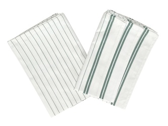 Jerry Fabrics Utěrka bavlna 50x56 cm Zelené pruhy 3 ks