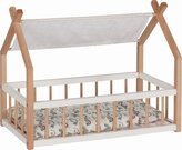 Drewniane łóżko dla lalek z daszkiem Goki