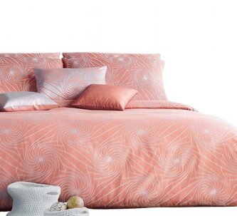 Veba Povlečení damašek Sophia Grafico tmavá lososová 140x200, 70x90 cm