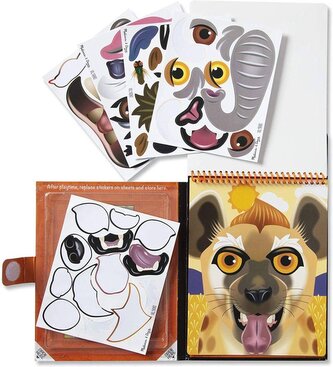 Zestaw z naklejkami wielokrotnego użytku Stwórz Twarz - Safari Melissa & Doug