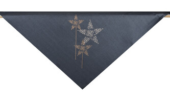 Vánoční ubrus na stůl CHRISTMAS GLAM šedá vzor hvězdy 110x160 cm