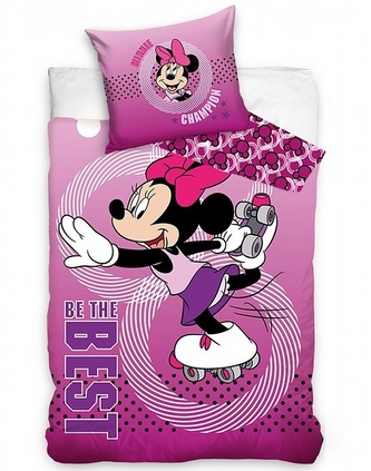 Carbotex Povlečení Minnie na bruslích 140x200, 70x90 cm