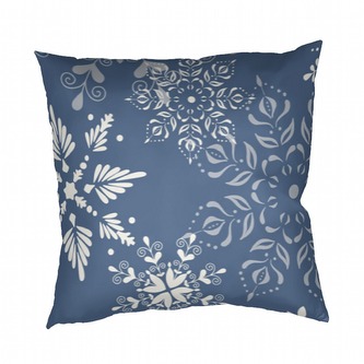 Dadka Povlak na polštář krep Snowflakes šedomodré 40x40 cm