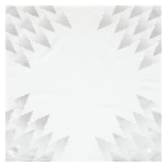 Ubrus šedý - stříbrné stromky v rozích, 100% polyester, 80 x 80 cm.