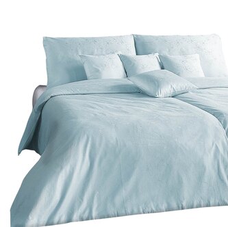 Dadka Povlečení damašek Velké květy modré 200x200, 2x70x90 cm