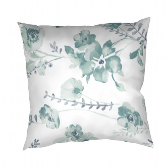 Dadka Povlak na polštář satén Kvítí mentolové na bílém 70x90 cm