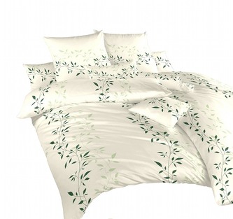 Dadka Povlečení flanel Mandevila zelená na banánovém 140x200, 70x90 cm