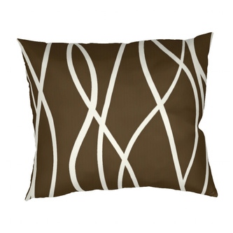 Dadka Povlak na polštář bavlna Vlny banánové na tmavě hnědém 70x90 cm