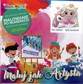 Malování podle čísel na plátno  20 x 20 cm - princezna a jednorožec