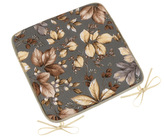 Sedák EMA hladký - Listí šedá, béžová, hnědá - 40x40 cm hladký