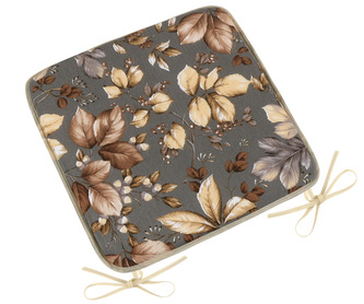 Sedák EMA hladký - Listí šedá, béžová, hnědá - 40x40 cm hladký