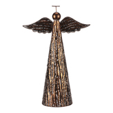 Kovový anděl - dekorace na postavení, velikost "XL", barva měděná.