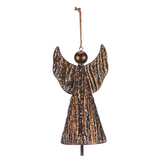 Kovový anděl - zvonek na pověšení, velikost "XL", barva měděná.