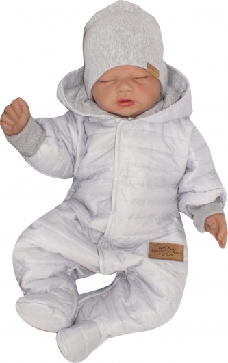 Z&Z Prošívaný dvouvrstvý overálek s kapucí, šedý, vel. 86; 86 (12-18m)