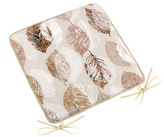 Sedák EMA hladký - Listy béžová, hnědá - 40x40 cm hladký