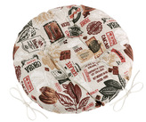 Sedák EMA kulatý prošívaný - Kakao béžová, hnědá - průměr 40 cm