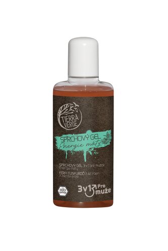 Tierra Verde Pánský sprchový gel na tělo, obličej a vlasy 3v1 - Energie máty 110 ml - nahradí až tři produkty