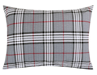 Povláček krepový - Šedé káro - 50x70cm na zip ( pouze povlak )