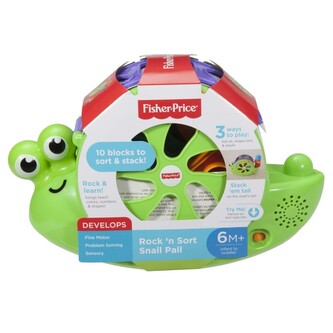 Interaktivní šnek s tvary a stavebními kostkami - Fisher Price (mluví německy)