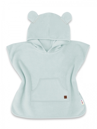 Pončo, župan s kapucí pro děti Medvídek, Baby Nellys, mátový; 68-86 (6-18m)