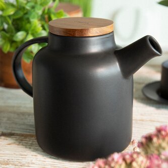 Džbán | POLINE | s akátovým víkem černý | 1,5l | 875576