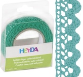 Krajková textilní páska 1,5cm x 2m samolepicí - zelená