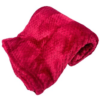 HOME ELEMENTS Mikroflanelová deka 150 x 200 cm, 220 GSM, Vínová Jacquard