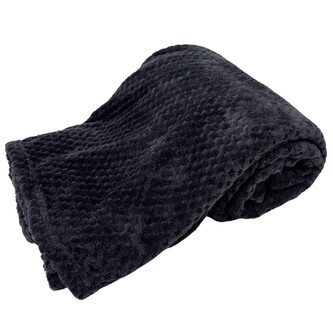 HOME ELEMENTS Mikroflanelová deka 150 x 200 cm, 220 GSM, Tmavě šedá Jacquard