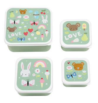 A Little Lovely Company - sada čtyř svačinových krabiček - radost