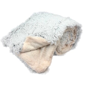 HOME ELEMENTS Deka 150 x 200 cm, s beránkem, mikroflanel, Stříbrná