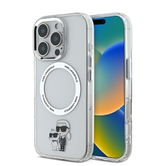 Karl Lagerfeld IML Karl and Choupette MagSafe Zadní Kryt pro iPhone 16 Pro Max Transparent Karl Lagerfeld IML Karl and Choupette MagSafe Zadní Kryt pro iPhone 16 Pro Max Transparent