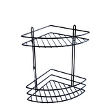 Polička koupel. rohová dvě patra černá