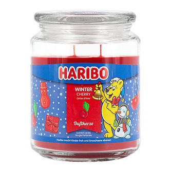 Svíčka ve skleněné dóze Haribo, Zimní třešně, 510 g