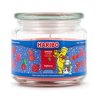 Svíčka ve skleněné dóze Haribo, Zimní třešně, 300 g