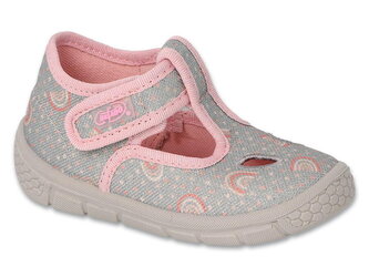 630P013 18 - dívčí bačkorky Befado stříbrné, duha 630P013_26