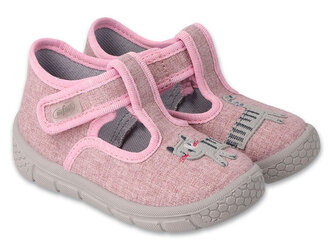 631P020 18 - dívčí bačkorky Befado růžové, kočka 631P020_21