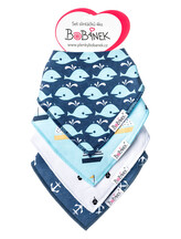 Bobánek - Set slintáčků 4 ks - Modré velryby