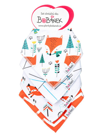 Bobánek - Set slintáčků 4 ks - Lišky