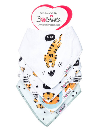 Bobánek - Set slintáčků 4 ks - Tygříci