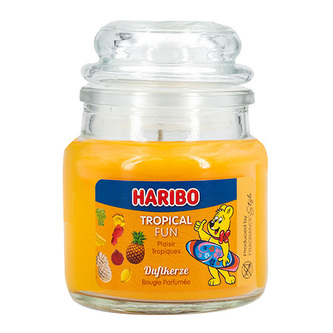 Svíčka ve skleněné dóze Haribo, Tropická zábava, 85 g