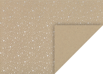 10 ks natur kartonů 50x70 cm s motivem stříbrných srdíček