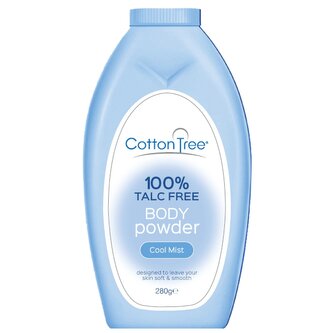 Cotton Tree tělový pudr bez mastku Cool Mist 280g