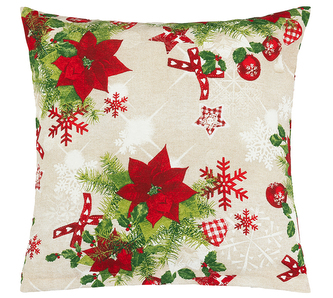 Polštářek VÁNOCE - Vánoční hvězda červená - 45x45 cm