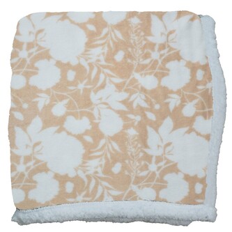 HOME ELEMENTS Deka s beránkem 150*200, Tisk Béžové růže