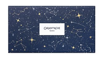 Pastelky a pastely "Cosmic blue", metalické, sada 10 + 10 ks, CARAN D'ACHE CC3000.024