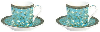 Sada dvou šálků a podšálků na espresso Almond Blossom