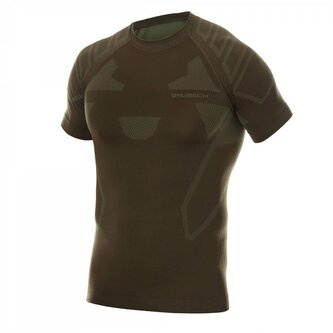 Brubeck - Koszulka termoaktywna Ranger Protect z krótkim rękawem - Khaki - SS13000 - S
